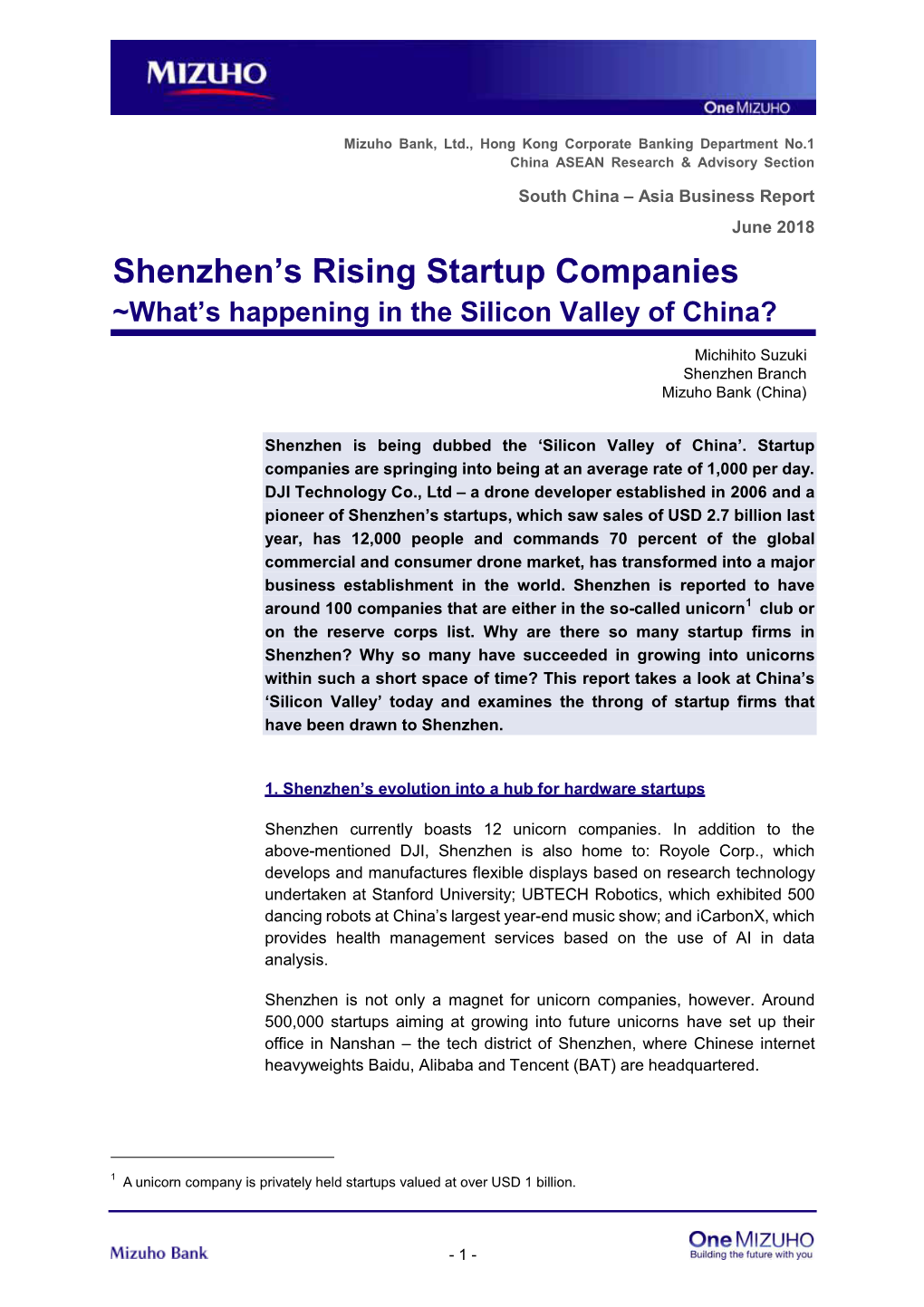 Shenzhen's Rising Startup Companies(PDF/132KB)