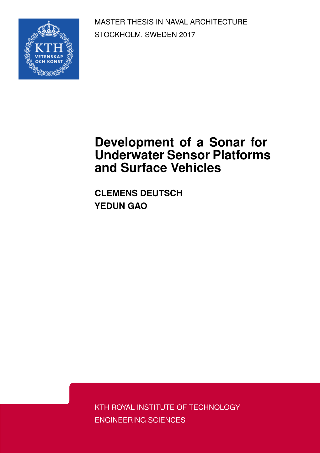 Development of a Sonar for Underwater Sensor Platforms and Surface Vehicles