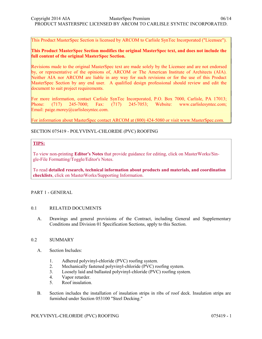 Section 075419 - Polyvinyl-Chloride (Pvc) Roofing s2