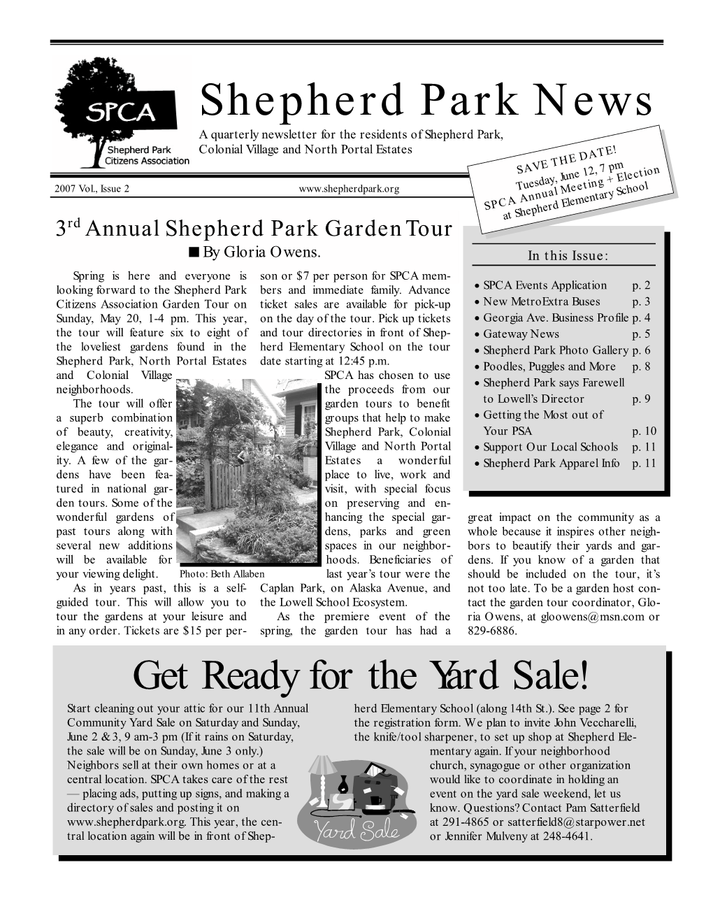 Shepherd Park News a Quarterly Newsletter for the Residents of Shepherd Park