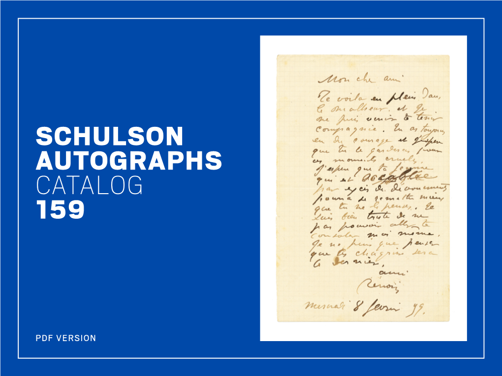 Schulson Autographs Catalog 159