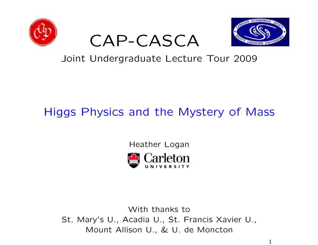 CAP-CASCA Joint Undergraduate Lecture Tour 2009