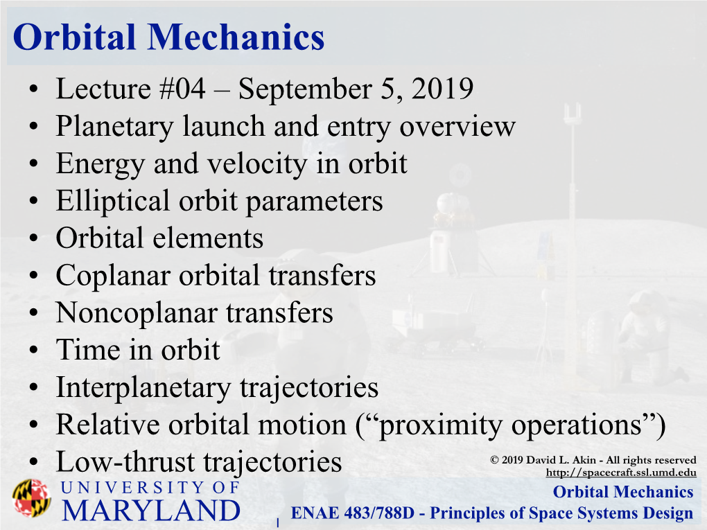 Orbital Mechanics