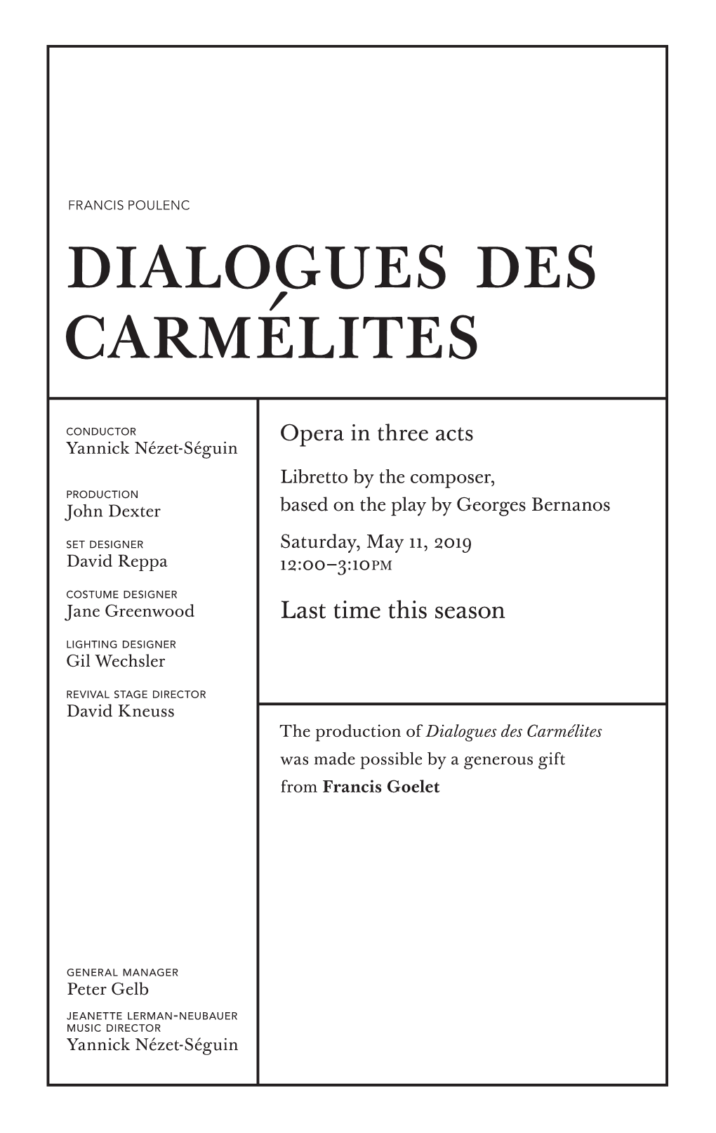 Dialogues Des Carmélites