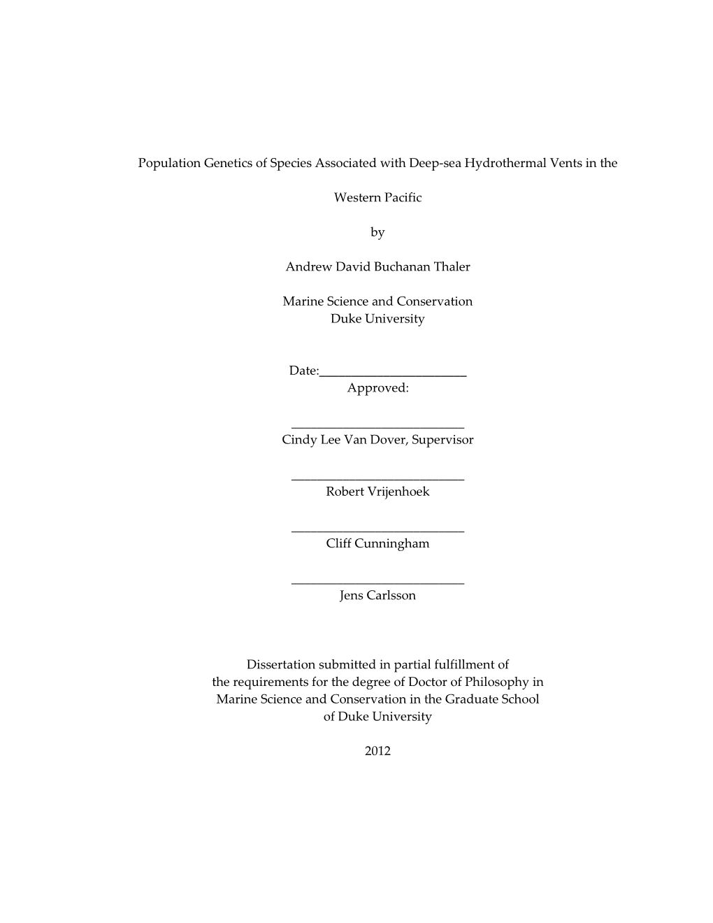 Duke University Dissertation Template