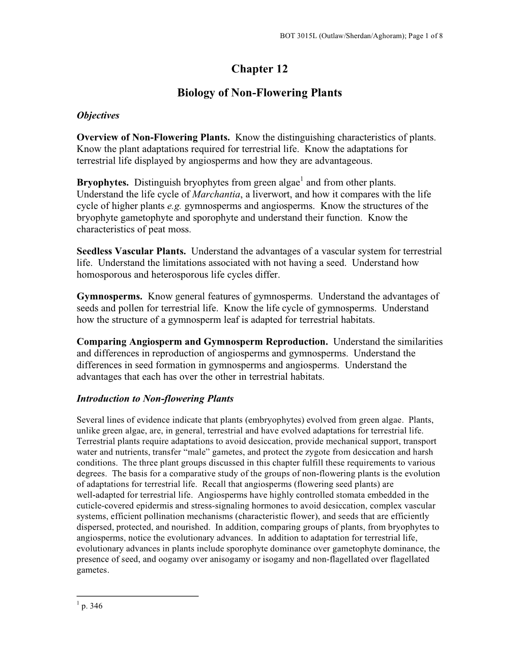 Chapter 12 Biology of Non-Flowering Plants