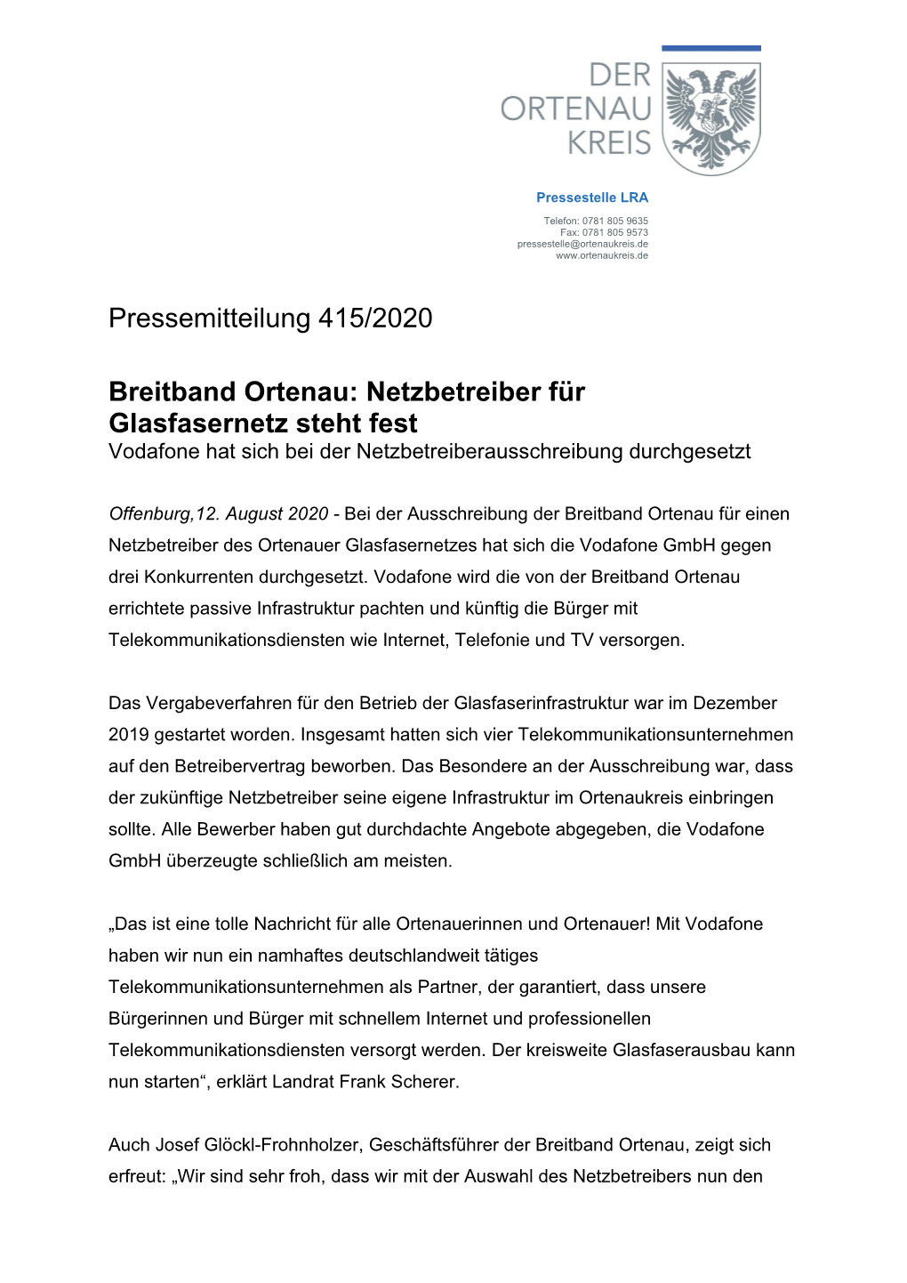 Netzbetreiber Für Glasfasernetz Steht Fest Vodafone Hat Sich Bei Der Netzbetreiberausschreibung Durchgesetzt