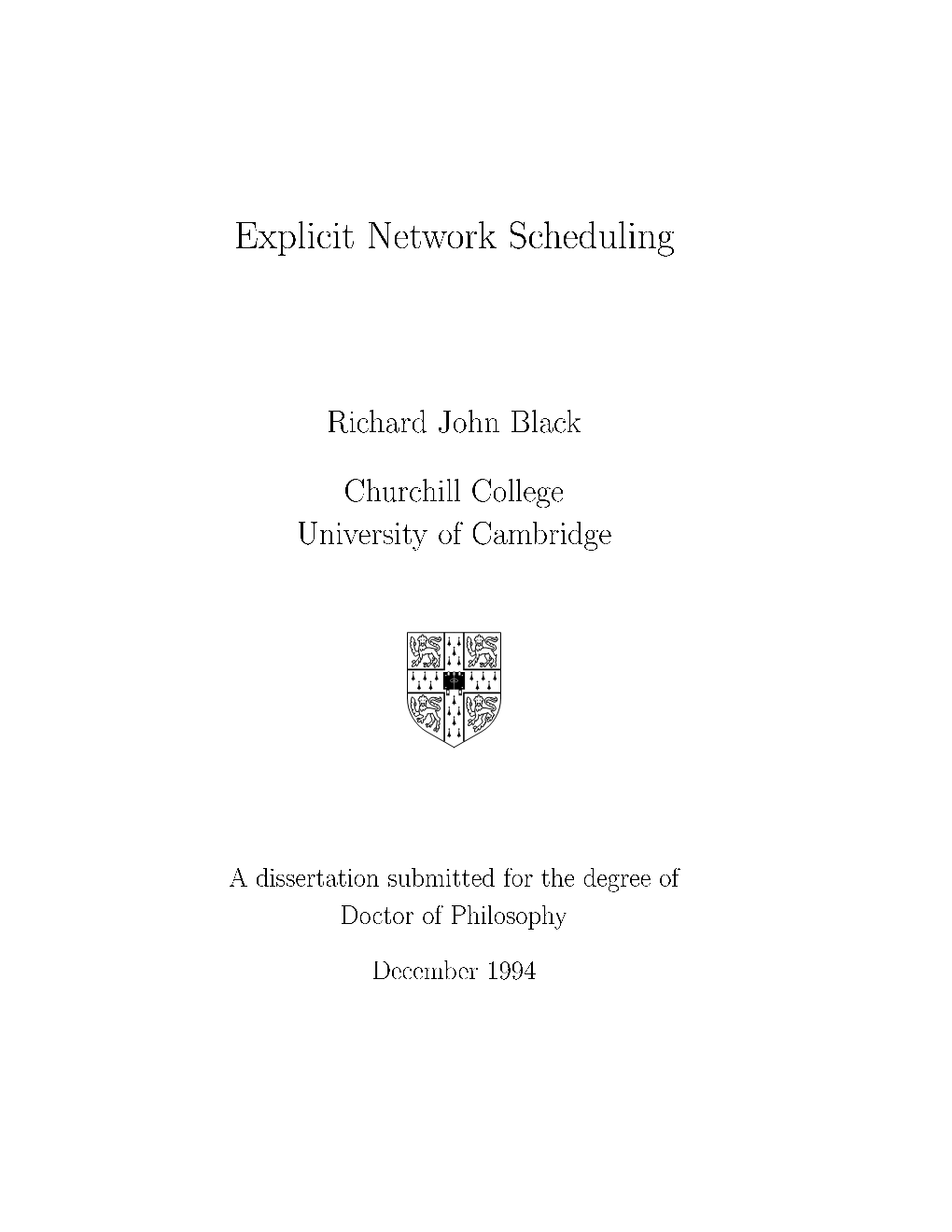 Explicit Network Scheduling