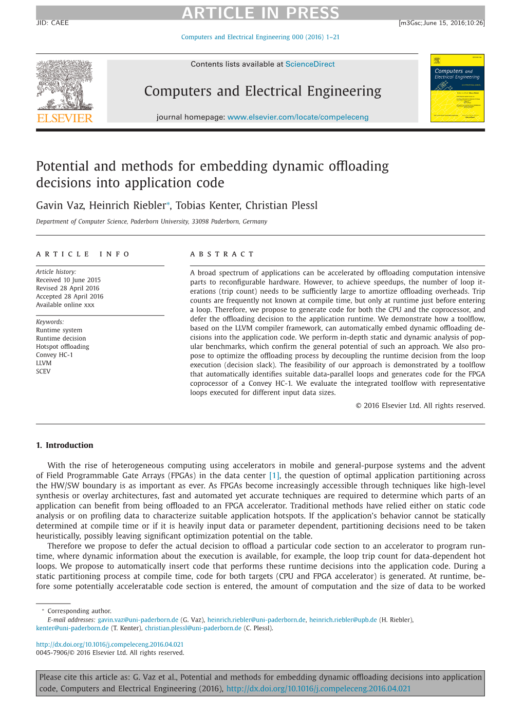 Potential and Methods for Embedding Dynamic Offloading