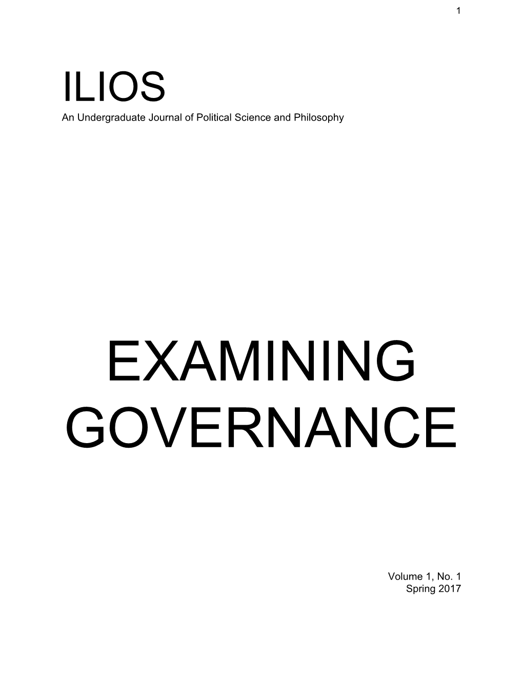 Examining Governance