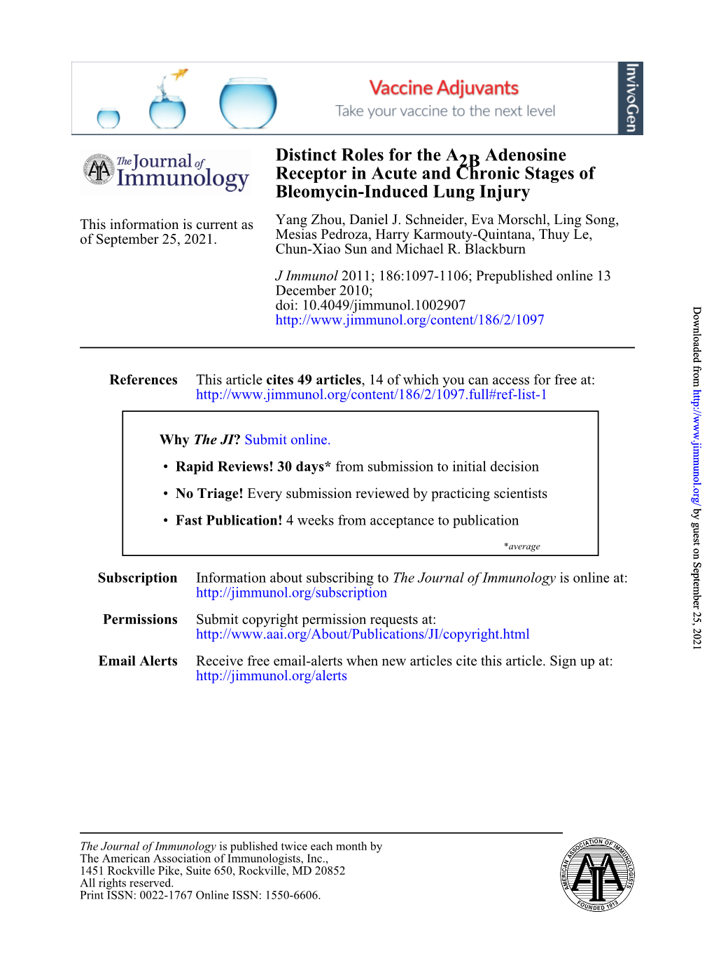 Bleomycin-Induced Lung Injury Receptor in Acute and Chronic