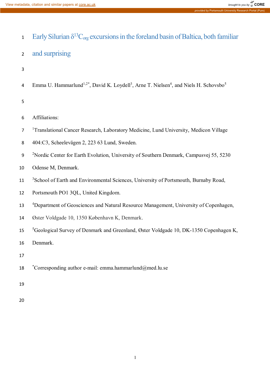 Early Silurian Δ Corg Excursions in the Foreland Basin of Baltica, Both Familiar