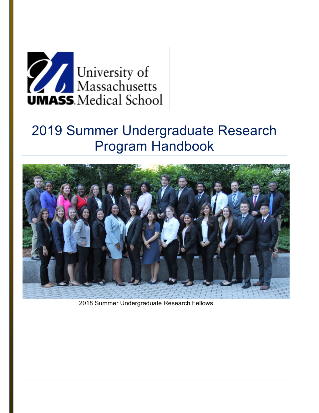 2019 Summer Undergraduate Research Program Handbook