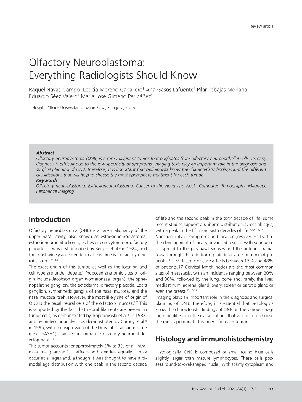 Olfactory Neuroblastoma: Everything Radiologists Should Know