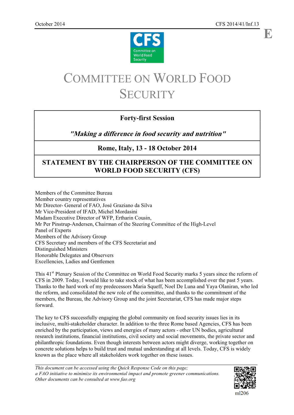 Committee on World Food Security