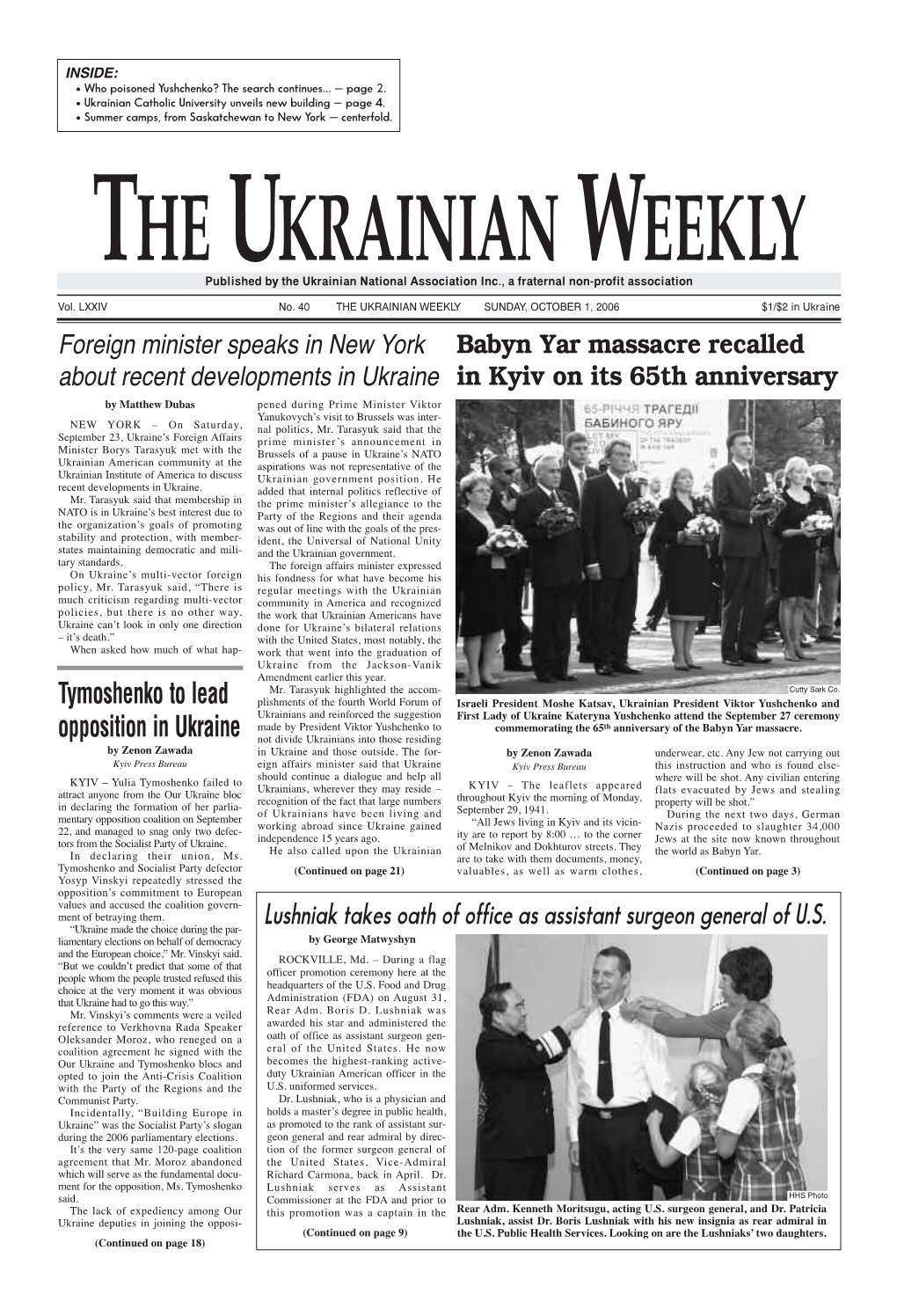 The Ukrainian Weekly 2006, No.40