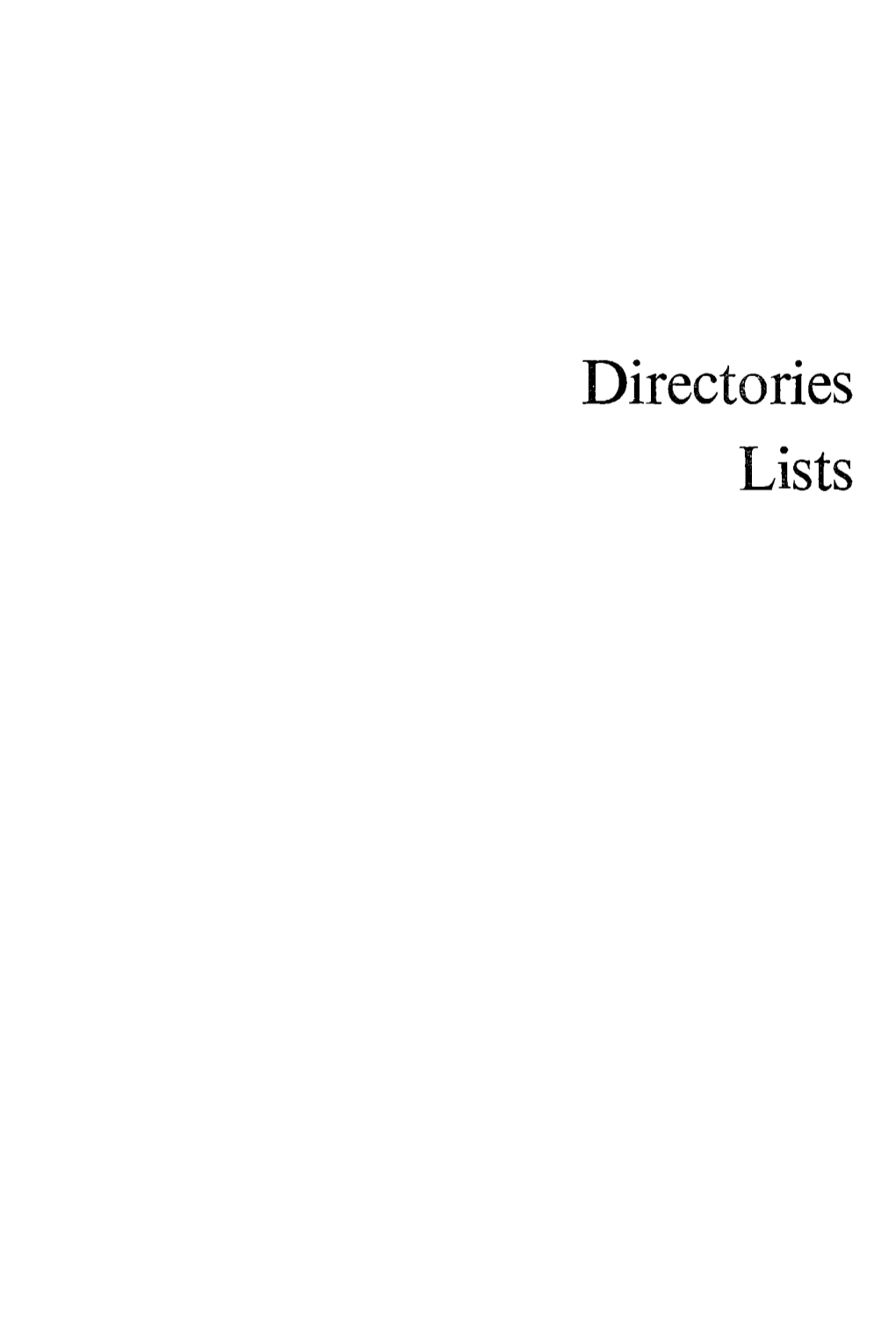 Directories Lists