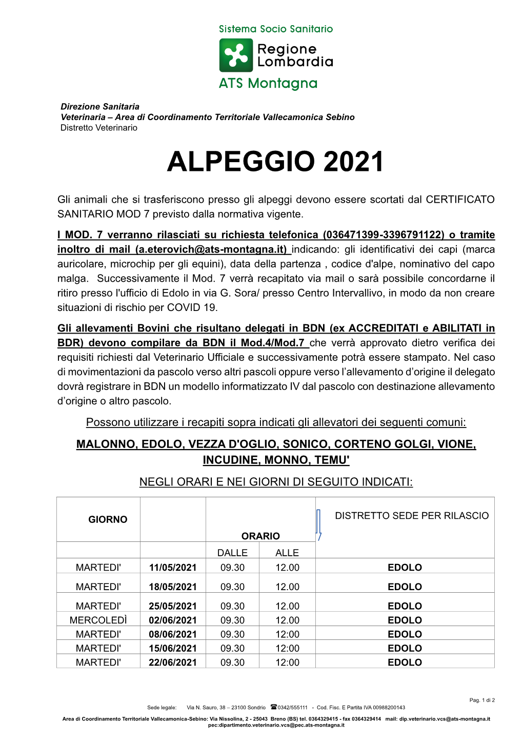 Alpeggio 2021