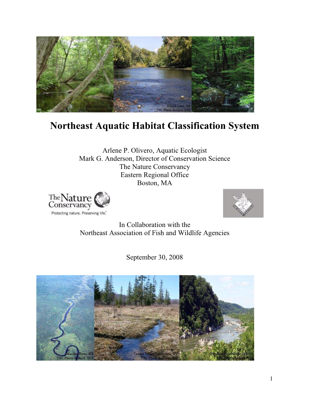 Northeast Aquatic Habitat Classification System