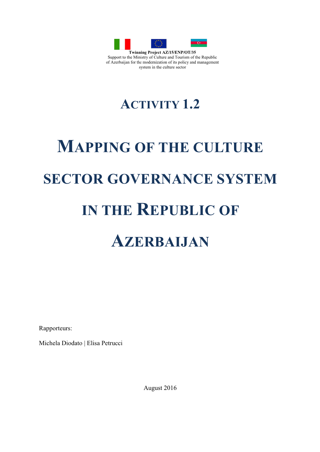 Mapping of the Culture Sector Governance System in the Republic