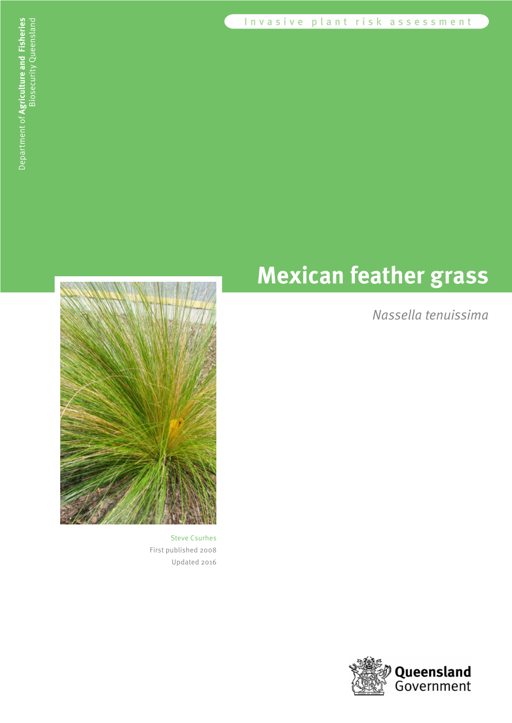 Mexican Feather Grass Risk Assessment