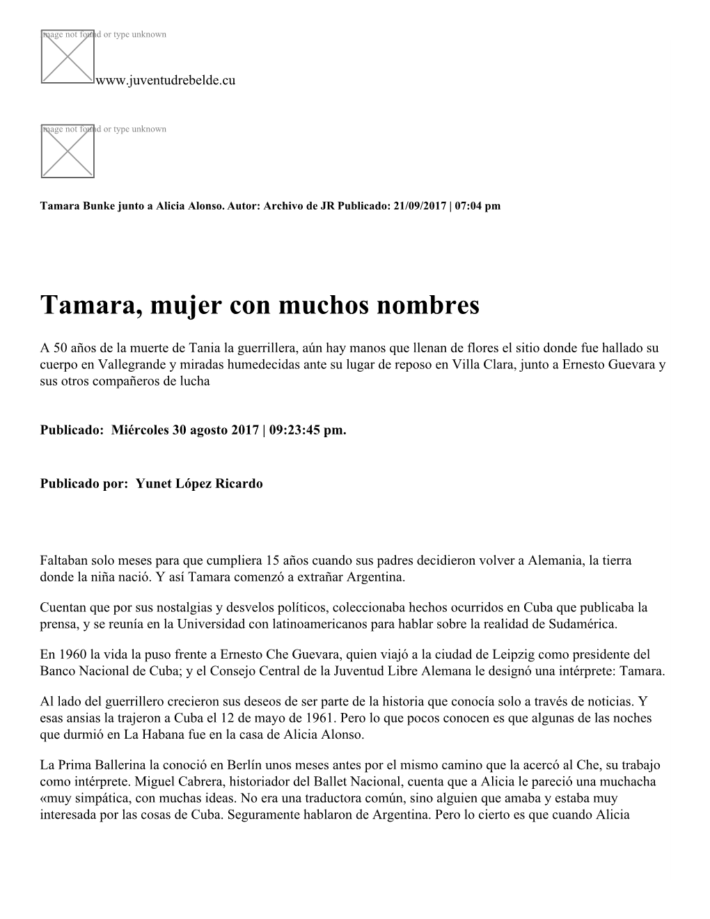 Tamara, Mujer Con Muchos Nombres