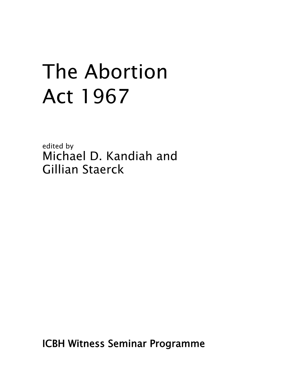 The Abortion Act 1967