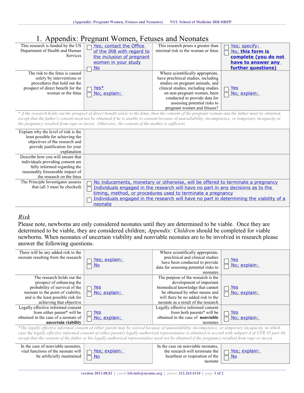 Appendix: GCRC-Specific Information