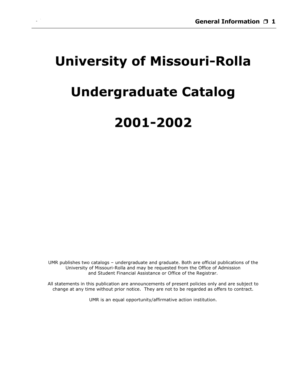 University of Missouri-Rolla