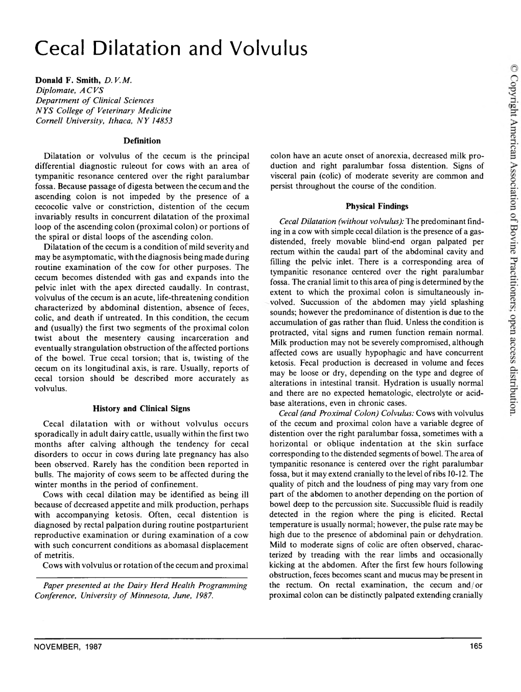 Cecal Dilatation and Volvulus