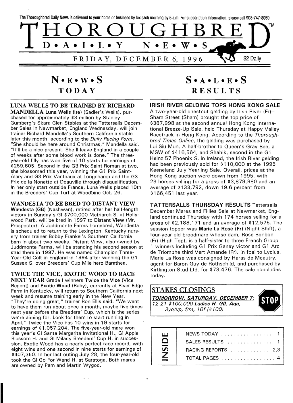 Red Daily News Is Delivered to Your Home Or Business by Fax Each Morning by 5A.M