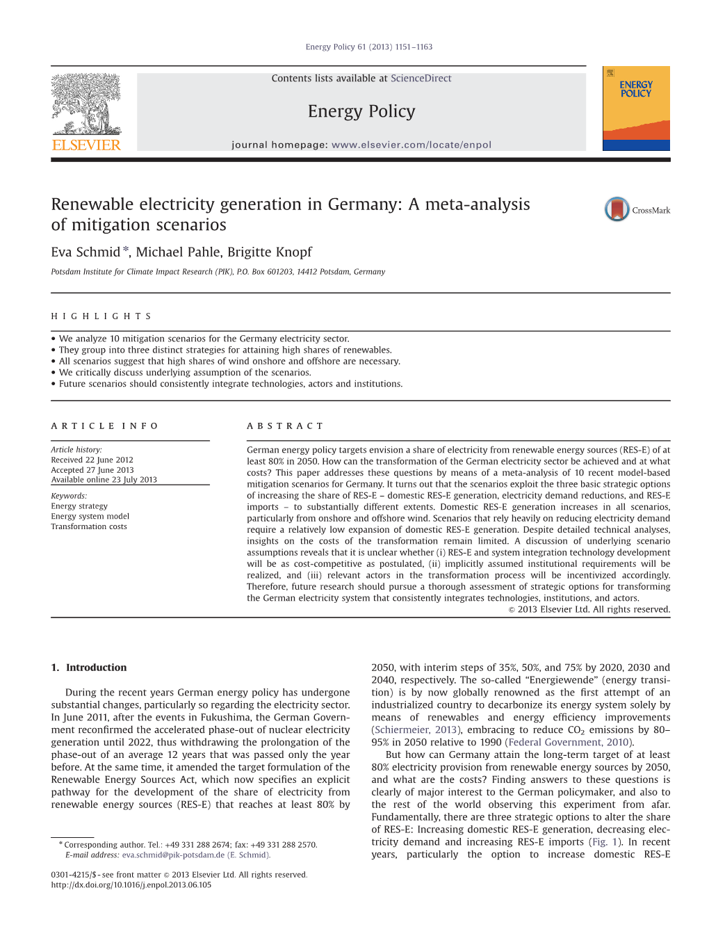 Renewable Electricity Generation in Germany a Meta