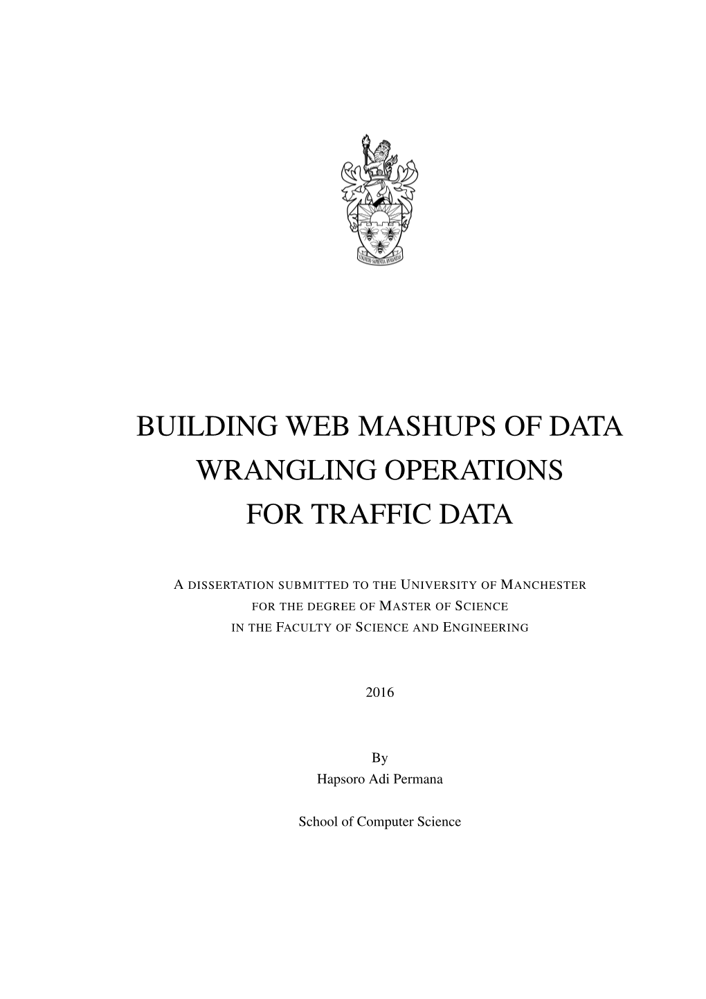 Building Web Mashups of Data Wrangling Operations for Traffic Data