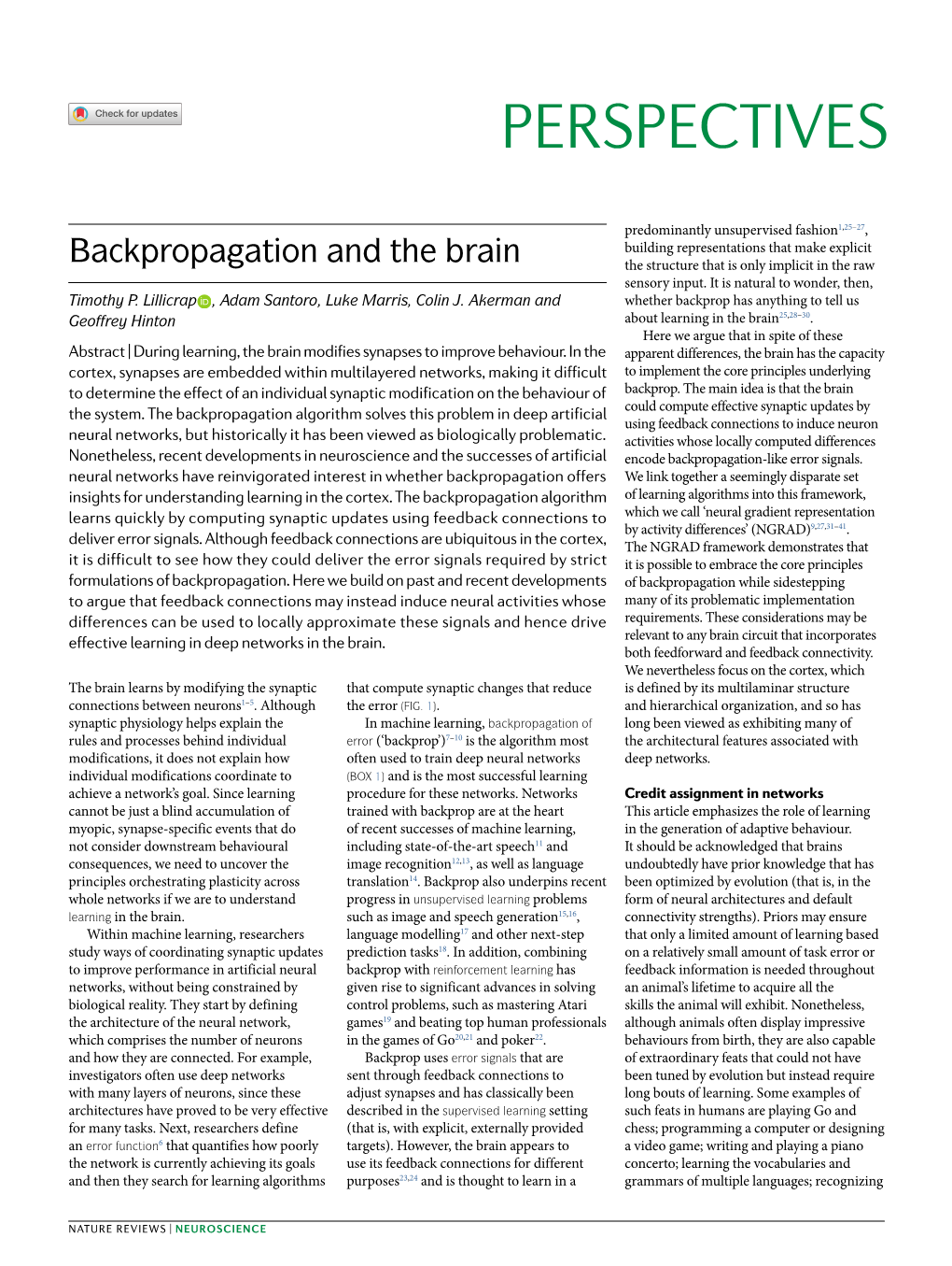 Backpropagation and the Brain the Structure That Is Only Implicit in the Raw Sensory Input