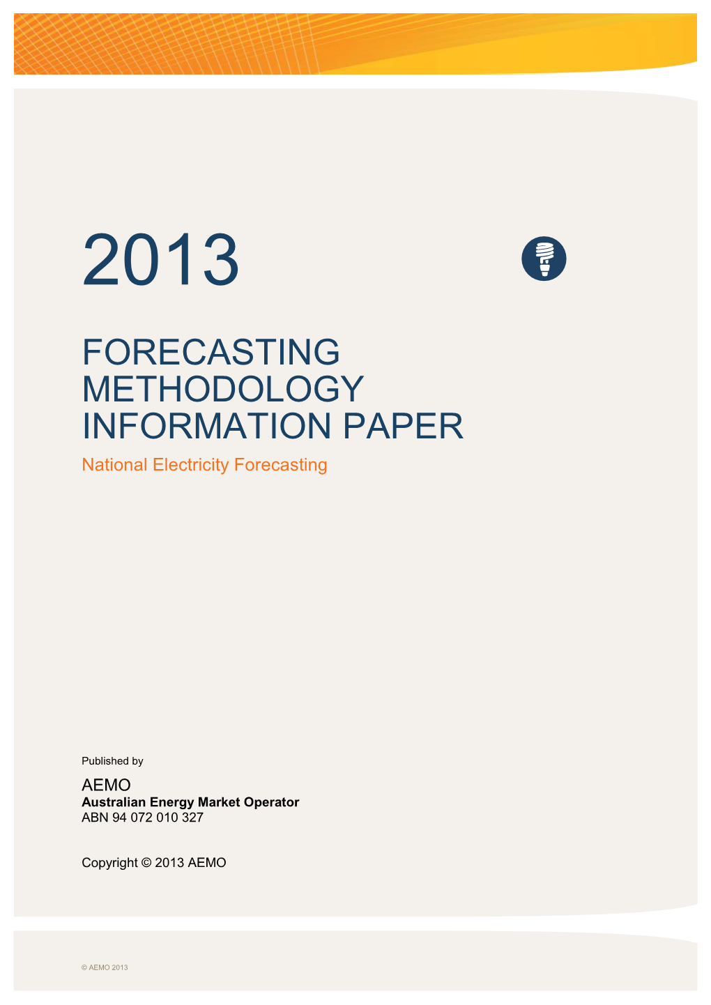 Forecasting Methodology Information Paper
