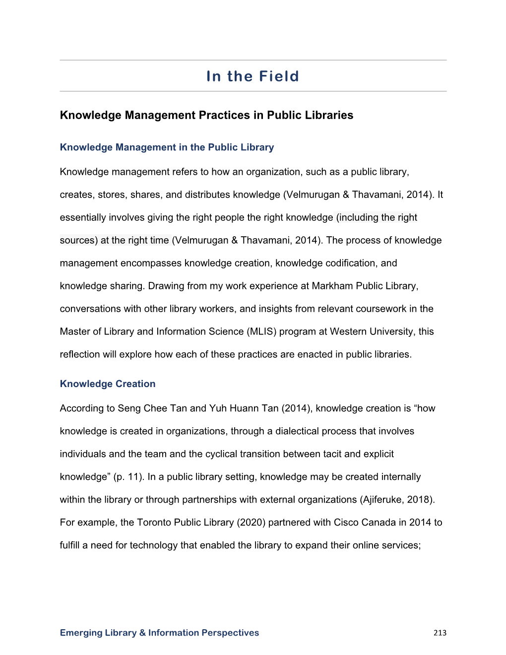Knowledge Management Practices in Public Libraries