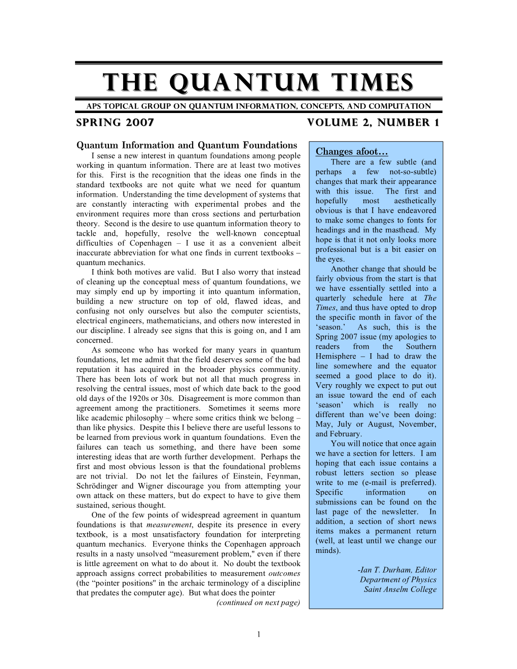 The Quantum Times