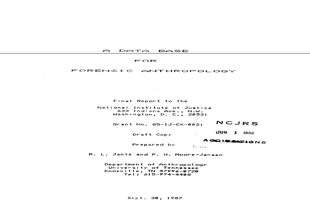 A Database for Forensic Anthropology