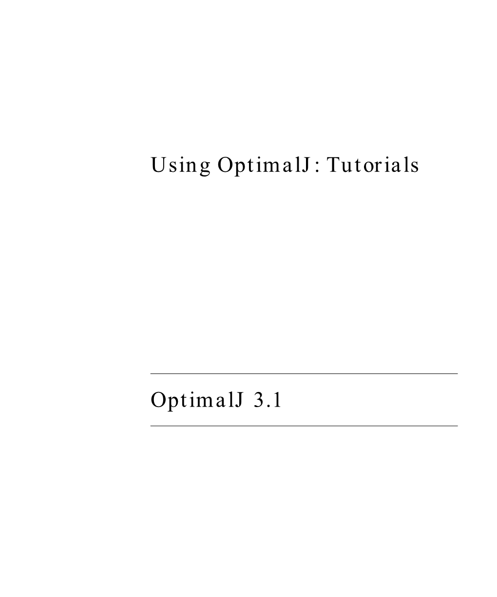 Tutorials Optimalj 3.1