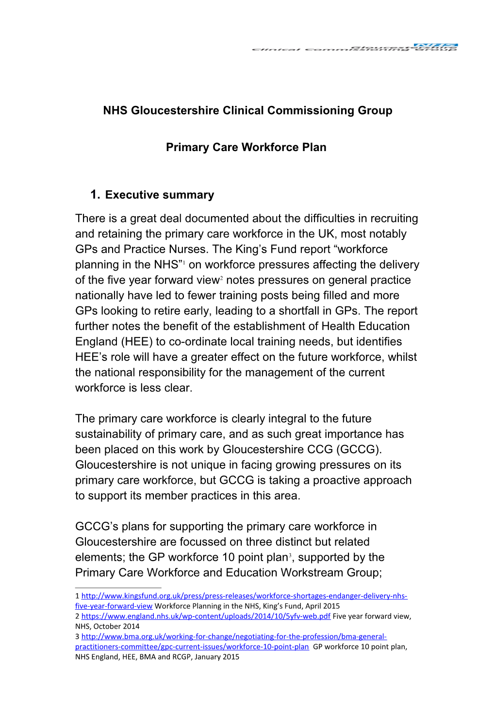 NHS Gloucestershire Clinical Commissioning Group