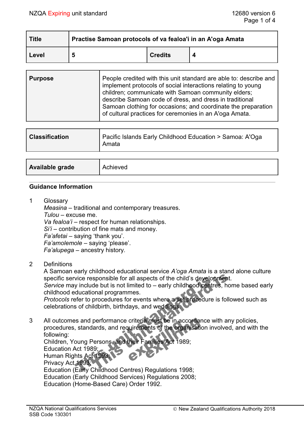 12680 Practise Samoan Protocols of Va Fealoa'i in an A'oga Amata