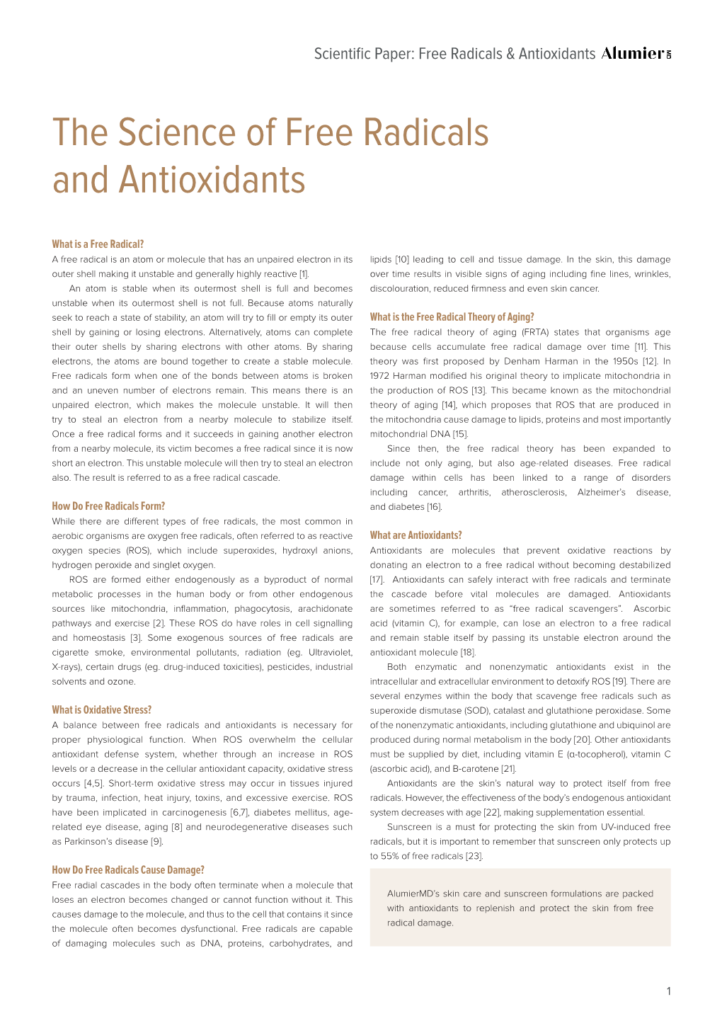 The Science of Free Radicals and Antioxidants