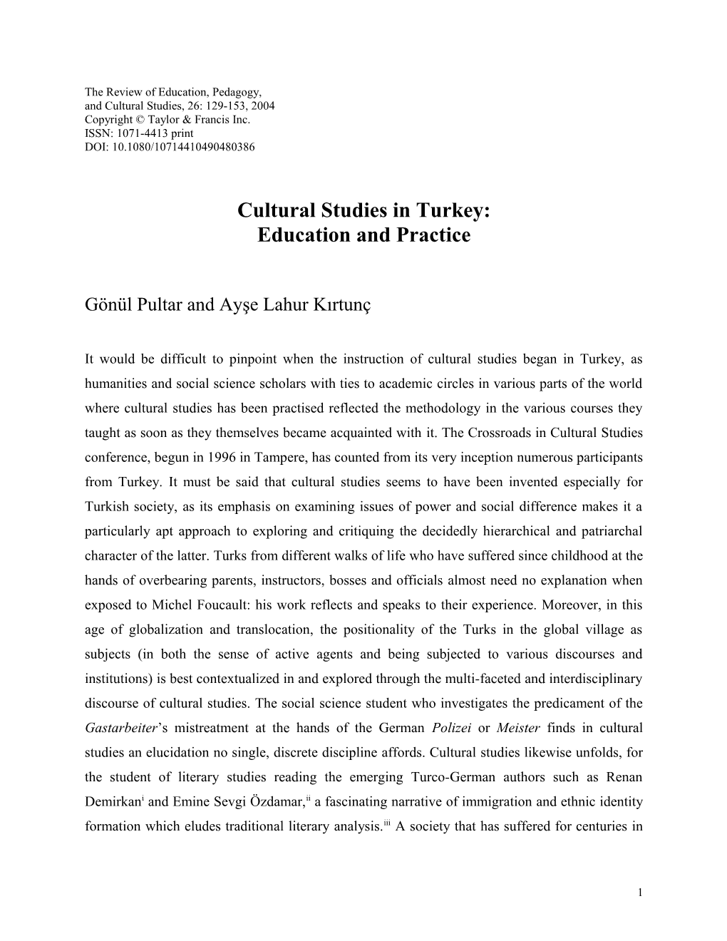 The Review of Education, Pedagogy