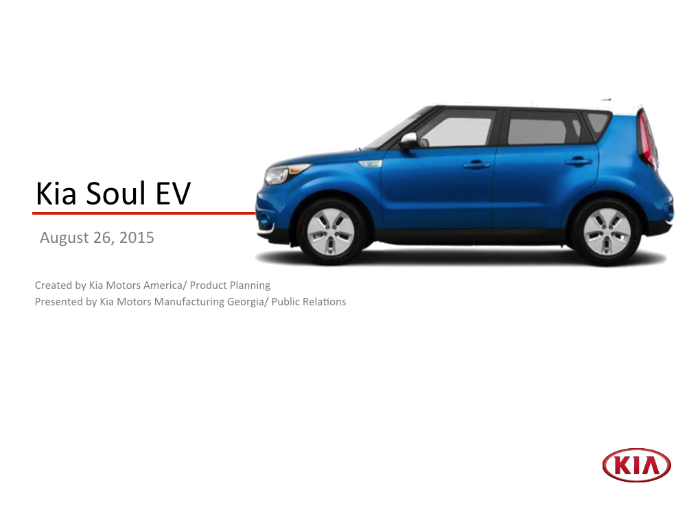 Kia Soul EV August 26, 2015