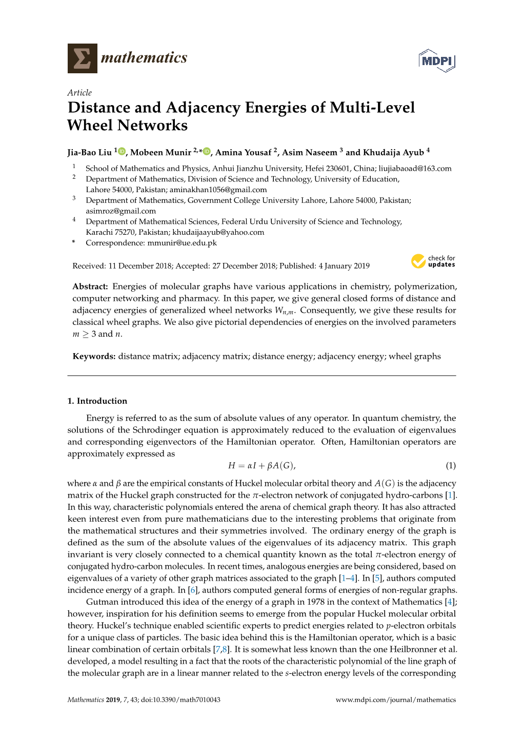 Distance and Adjacency Energies of Multi-Level Wheel Networks