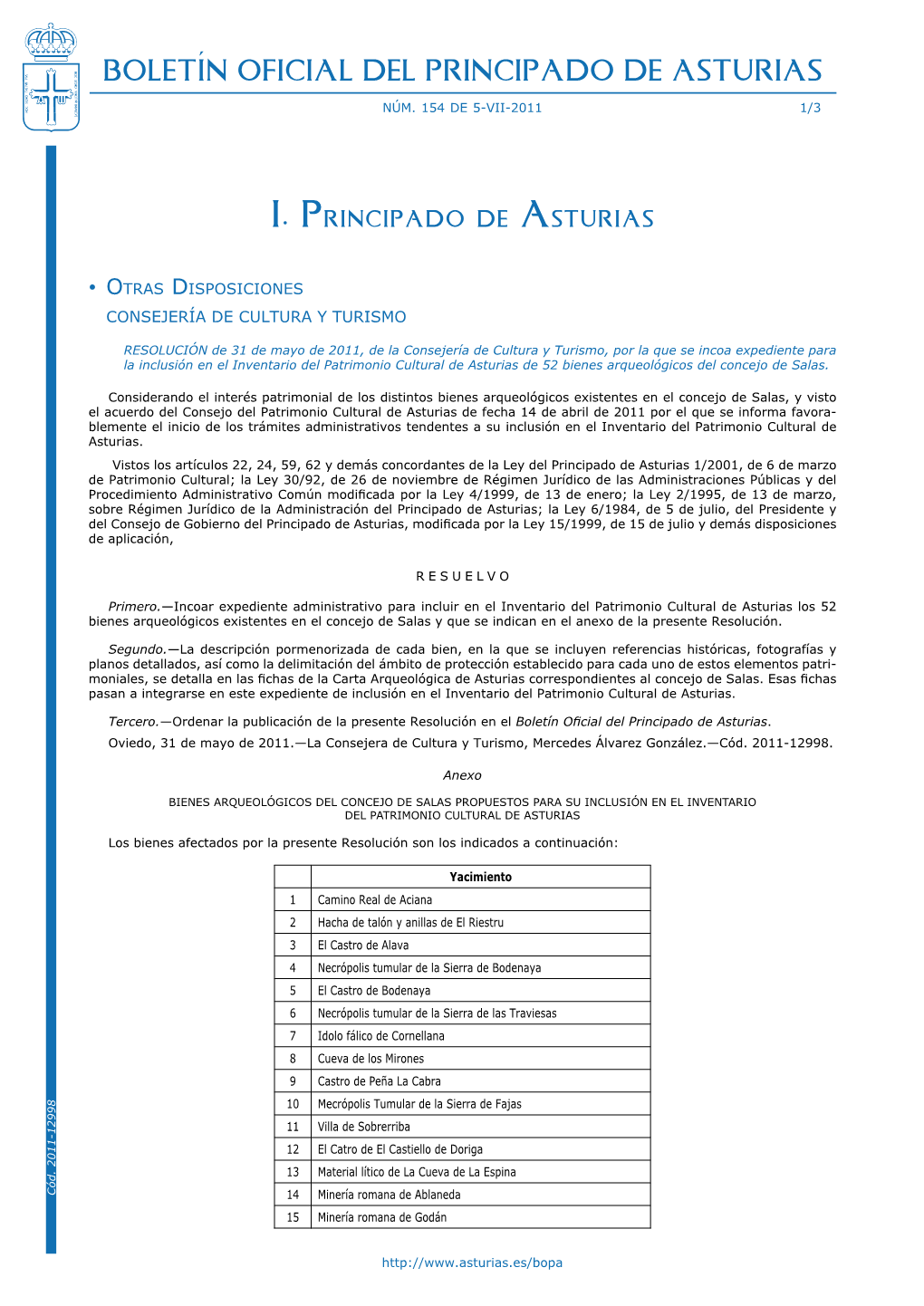 Boletín Oficial Del Principado De Asturias