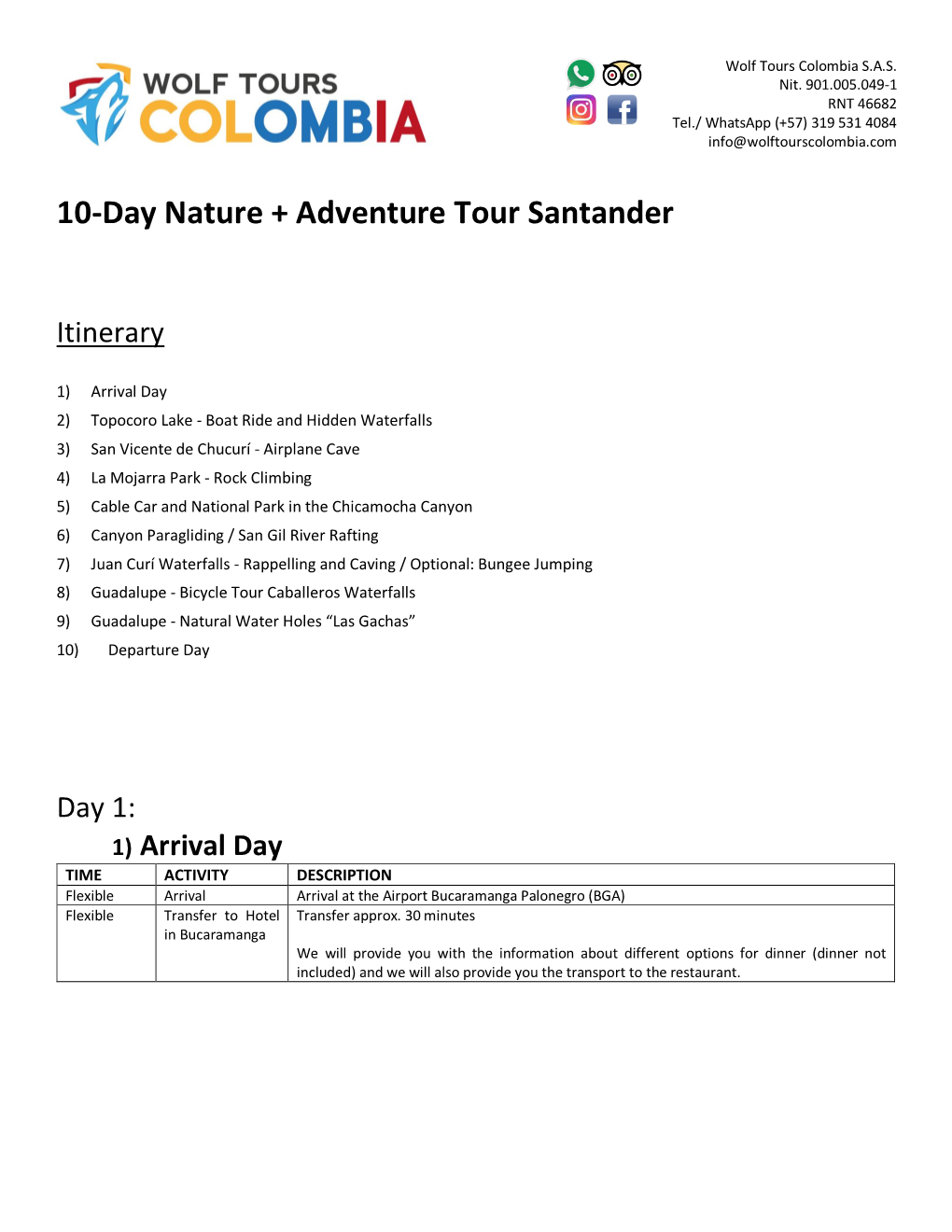 10-Day Nature + Adventure Tour Santander