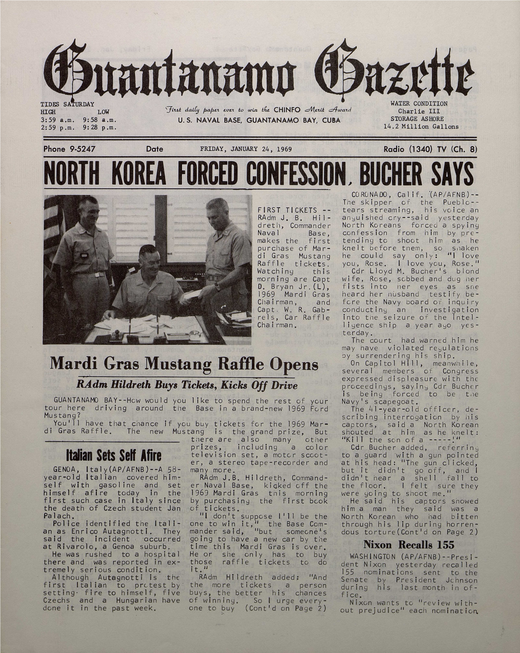 NORTH KOREA FORCED CONFESSION. BUCHER SAYS CORONADO, Calif