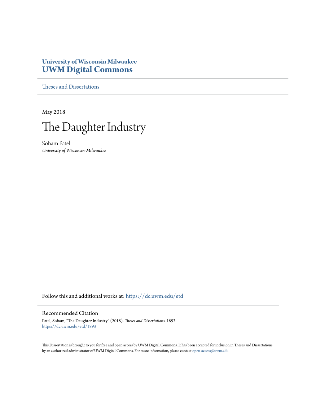 The Daughter Industry