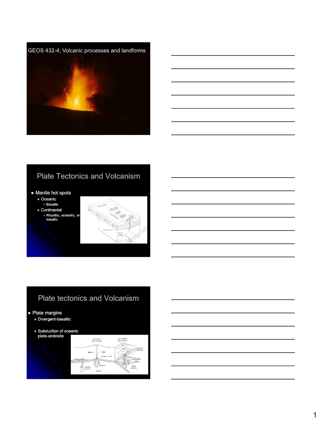 Geos 432-4 Volcanic Landforms